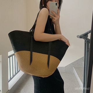 Large Capacity Beach Shopping Bags Luxury Designer Rattan Woven Shoulder Bag Women Handmade Straw Ha