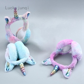 Luckyjunqi Ahuicisy Children Plush Unicorn Earmuff Ear Muffs Kids Winter Warmer Ear Muffs Rabbit Plush Unicorn Ear Cover