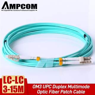 AMPCOM Fiber Optic Patch Cable, （SC-LC,LC-LC,SC-SC）， 10G Gigabit Fiber Optic Cables with Multimode OM3 Duplex 50/125 LSZH
