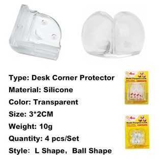 New products✟【In Stock】4Pcs/set Baby Safety Table Corner Protection Angle Table Thick Anti-collision