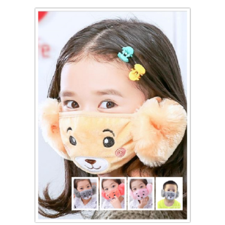 BY 2-10 years Cartoon Dust Mask Winter M asks Ear Windproof Warm Face Mouth M ask for Kids