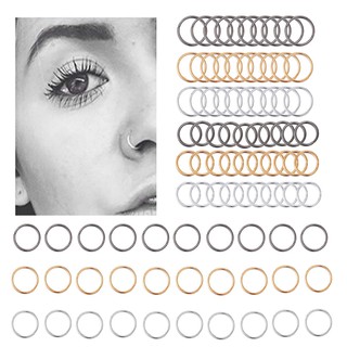 【Any 2 cost P99】60Pcs Fake Nose Ring Piercing Labret Lip Pircing Nose Fake Piercing Sexy Body Jewelry Ear Nipple Piercings