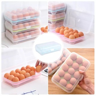 Egg Tray Holder with Lid Refrigerator Storage Container and Organizer Plastic
