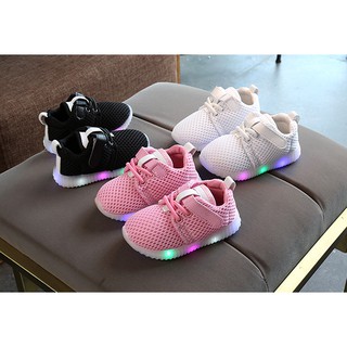 Baby Kids Shoes Girls Boys Mesh Sneakers LED Shoe Soft Sole Casual Sneaker Non-Slip First Walkers