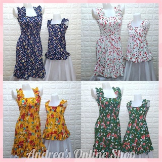 【Available】CHARM Mom and Daughter Smocked Ruffles Dress
