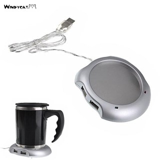 Windy˜ USB Mug Coffee Tea Cup Warmer Heater Pad with 4-Port HUB for Office PC Laptop ☄