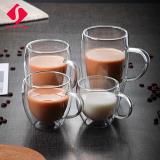 Double Wall Glass Mug 80/250/350/450ml Heat Resistant Drinkware Clear Coffee/Teacup/Water Glass