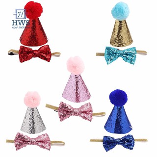 Pet Dog Cat Puppy Collar Bowknot Hat Adjustable Sequin For Christmas Birthday Party (1)