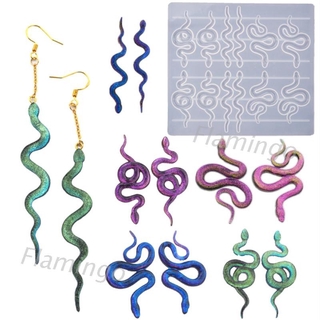FLGO Snake Pendant Earring Resin Molds Serpent Snake Silicone Epoxy Resin Molds Tools