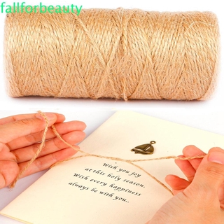 FALLFORBEAUTY 50M Cords Natural Jute Twine Rope 2mm Christmas Party DIY Ribbon Home Crafts Accessories