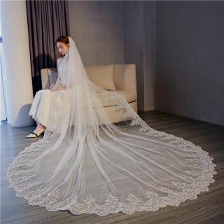 Long Trailing Bridal Veil Cathedral Wedding Accessories With Comb For Bride 3m*3m