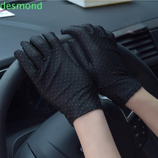 DESMOND 1Pair Dots Gloves Thin Driving Gloves Women Gloves Etiquette Spandex Elastic Fashion Summer Spring Sunscreen/Multicolor