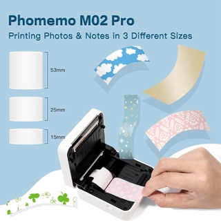 Phomemo M02 Pro Portable Pocket Label Printer Mini Bluetooth Wireless Thermal Sticker HD Printer Compatible with Android iOS 86*82*42 mm