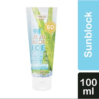 fresh skinlab 98% jeju aloe ice uv sunblock for face and body