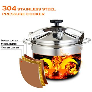100% 304 Stainless steel Pressure cooker soup stew pot steamer kitchen cookware induction cooker gas