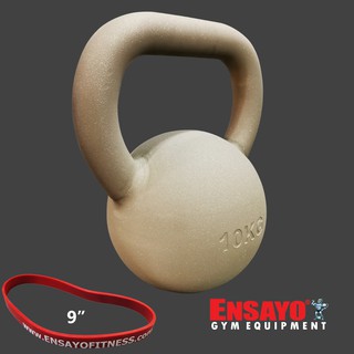 ENSAYO Steel KETTLEBELL 10Kg Gravity 22Lbs KB FREE Band Red Exercise Competition Kettle Bells 10 Kgs