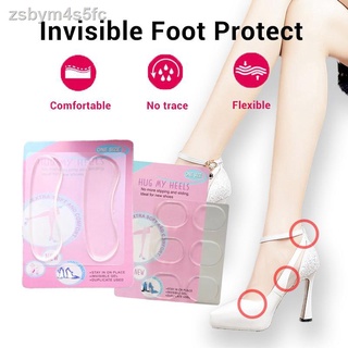1pair Transparent Invisibility Heels Silicone Insoles Anti-Slip Shoes Protect Pad
