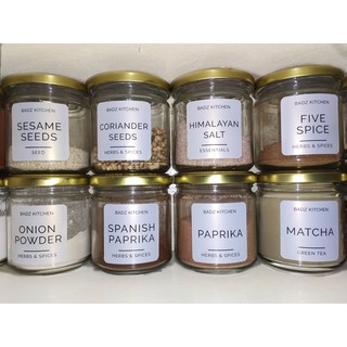 toolshome and livingstorage✑◈ﺴCustomized Waterproof Minimalist Spice Jar Kitchen Pantry Labels Stick