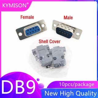 10PCS RS232 DB9 Serial VGA 9 Pin Female 2 Rows Solder Type Plug D-SUB Male Plug Socket Connector
