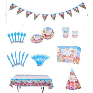 Cocomelon Theme Birthday Set Party Items Disposable Tableware Supplies (3)