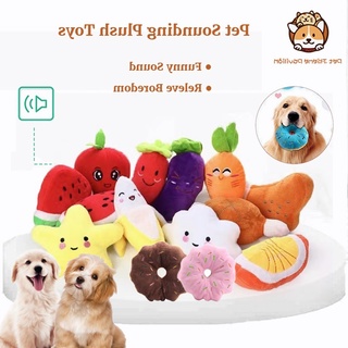 Dog Toys Sounding Interactive Bone Banana Watermelon Donut Carrot Puppy Chew Plush dog Toy