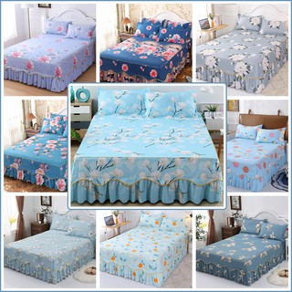 Bed Skirt Classic Microfiber Bed Ruffle Skirt 40CM Drop Fits Single Queen King Size Bed Princess Style Bed Protector (1)