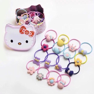 Assorted pony tail in a kitty case Hair Accessories