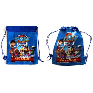 【Ready Stock】✐✜12pcs POLICE DOG THEMED PARTY DRAW STRING DRAWSTRING LOOT GIVEAWAYS BAG FAVORS SOUVEN
