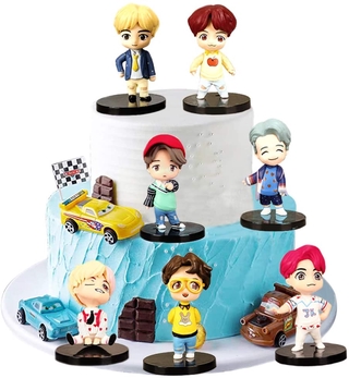 Cake Topper Toy Birthday Party Supplies Figture Table Decorations Bangtan Boys V JUNGKOOK JIMIN JIN