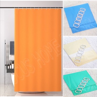 Waterproof Plain Shower Curtain Set with Hooks (180*180cm) S#CYP-06