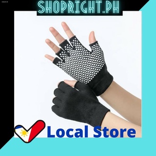Outdoor sportsfinger gloves❈Yoga Gloves Sports Anti-Slip Half Finger Riding Gloves Yoga Aids