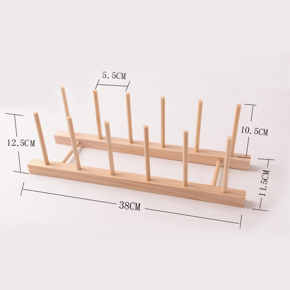 Tree Simple Dish Rack Pots Wooden Plate Stand (8)