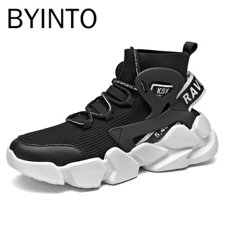 Big Size 39-46 High Top Men Running Shoes Breathable Mesh Chunky Sneakers Male Sport Socks Footwear Tennis Shoes
