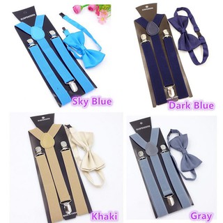 Clip-on Suspenders Elastic Adjustable Braces With Tie (9)