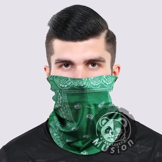 Green Paisley Anti Dust UV Bandana Head Scarf Face Mask Motorcycle Bicycle Fishing Sport Headband
