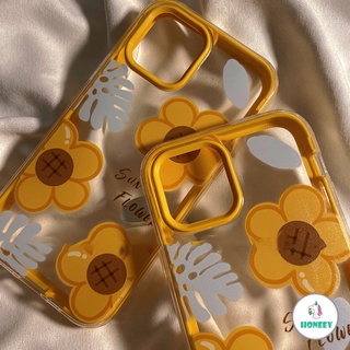 3 In 1 Sunflower Daisy Phone Case for IPhone 13 12 11 Pro Max XR 8 7 Plus Thickening Anti-knock Soft TPU Back Shell (4)