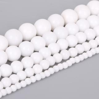 Natural White Stone Beads Loose Round Spacer Bead For Jewelry Making 4/6/8/10/12mm 15'' DIY Bracelet&Necklace