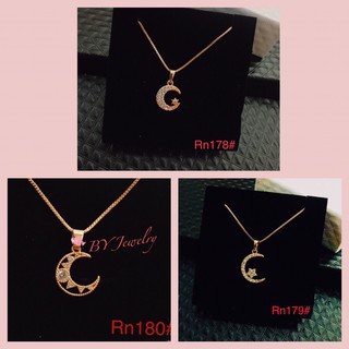 【BY】18k Rose gold plated Moon Sun Necklace.
