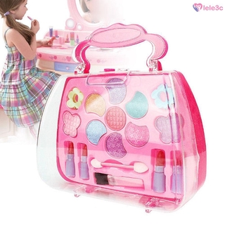 Kids Make Up Toy Set Pretend Play Princess Pink Makeup Safety Non-toxic Kit Toys for Girls Dressing lele3c