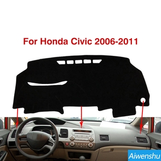 Fit For Honda Civic 2006 2007 2008 2009 2010 2011 Car Accessories Sun Protection Car dashboard covers mat Anti-Slip Mat Dashboard Cover Pad Sunshade Dashmat Polyester Black Flannel Leather material