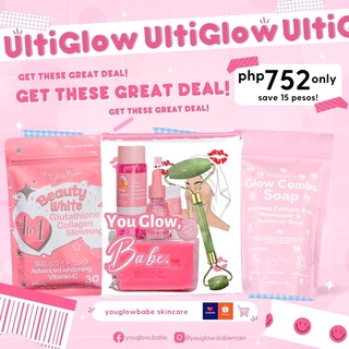ULTRA GLOW BUNDLE - Glow Combo, Beauty White Glutathione & Self Love Glow Kit by You Glow, Babe