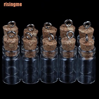 risingme^8^ 10Pcs Mini Glass Bottles Small Vials Cork Glass Jars Multi Usage Cork Wish Glass
