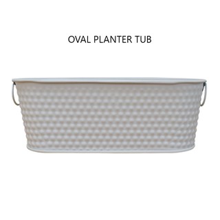 Activebae Galvanized Metal Pot Oval Bucket Design Planter Tub Flower Container