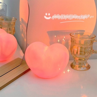 Creative Love Heart Night Light Desk Lamp Cute Bedside Light Romantic Valentine's Gift Bedroom Decor(Included Battery)