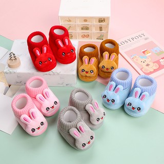 0-18M Baby Girl Snow Boots Soft Crib Shoes Toddler Fleece Boots Winter Warm Soft Bottom Anti-slip Shoes Booties
