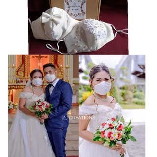 Bride and Groom Unique Wedding Face Masks by ZJ CREATIONS