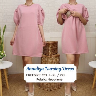 Annaliza Maternity & Nursing Dress (Blush) (L-XL)