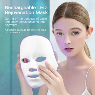 7 Color Photon Therapy LED Mask Facial Beauty Rejuvenation Wrinkle Facial Beauty Mask rechargeable