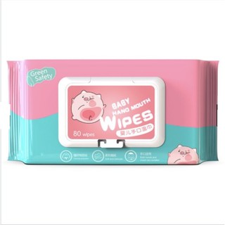 GREEN SAFETY 80 SHEETS (6 packs save more) BABY WIPES (3)