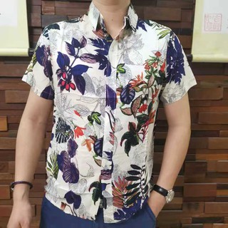 wholesale Korean style button down floral polo shirt/ hawaiian beach summer polo shirts